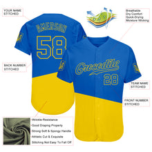 Загрузить изображение в средство просмотра галереи, Custom 3D Pattern Design Ukrainian Flag And Coat Of Arms Of Ukraine Authentic Baseball Jersey