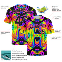Загрузить изображение в средство просмотра галереи, Custom 3D Pattern Design Abstract Iridescent Psychedelic Swirl Fluid Art Performance T-Shirt