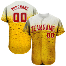Загрузить изображение в средство просмотра галереи, Custom 3D Pattern Design Bubble Of Beer In Glass Authentic Baseball Jersey