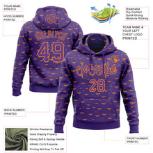 Загрузить изображение в средство просмотра галереи, Custom Purple Bay Orange 3D Halloween Bat Skull Doodle Party Costume Ideas Sports Pullover Sweatshirt Hoodie