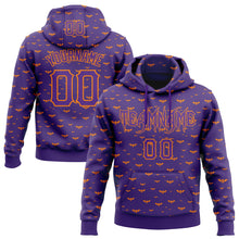 Загрузить изображение в средство просмотра галереи, Custom Purple Bay Orange 3D Halloween Bat Skull Doodle Party Costume Ideas Sports Pullover Sweatshirt Hoodie