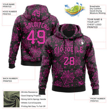 Загрузить изображение в средство просмотра галереи, Custom Black Deep Pink 3D Halloween Spider Net Doodle Party Costume Ideas Sports Pullover Sweatshirt Hoodie