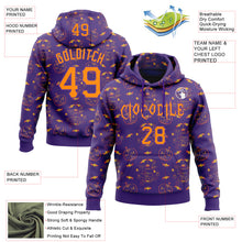Загрузить изображение в средство просмотра галереи, Custom Purple Bay Orange 3D Halloween Pumpkin Bat Doodle Party Costume Ideas Sports Pullover Sweatshirt Hoodie