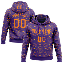 Загрузить изображение в средство просмотра галереи, Custom Purple Bay Orange 3D Halloween Pumpkin Bat Doodle Party Costume Ideas Sports Pullover Sweatshirt Hoodie
