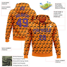 Загрузить изображение в средство просмотра галереи, Custom Bay Orange Purple-Black 3D Halloween Bat Party Costume Ideas Sports Pullover Sweatshirt Hoodie