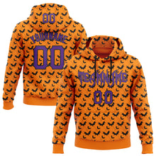 Загрузить изображение в средство просмотра галереи, Custom Bay Orange Purple-Black 3D Halloween Bat Party Costume Ideas Sports Pullover Sweatshirt Hoodie