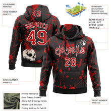 Загрузить изображение в средство просмотра галереи, Custom Black Red-White 3D Halloween Skull Party Costume Ideas Sports Pullover Sweatshirt Hoodie
