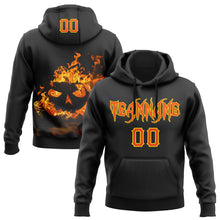 Charger l'image dans la galerie, Custom Black Orange-Light Yellow 3D Halloween Flame Pumpkin Party Costume Ideas Sports Pullover Sweatshirt Hoodie