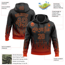 Charger l'image dans la galerie, Custom Black Orange 3D Halloween Flame Pumpkin Party Costume Ideas Sports Pullover Sweatshirt Hoodie