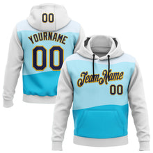 Загрузить изображение в средство просмотра галереи, Custom Stitched Black Navy Blue-Gold 3D Pattern Design Sportswear Pullover Sweatshirt Hoodie