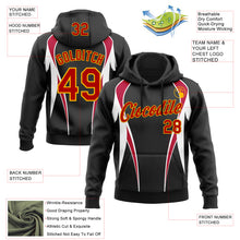 Загрузить изображение в средство просмотра галереи, Custom Stitched Black Red White-Gold 3D Pattern Design Sportswear Pullover Sweatshirt Hoodie