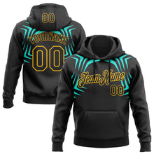 Загрузить изображение в средство просмотра галереи, Custom Stitched Black Green-Gold 3D Pattern Design Sportswear Pullover Sweatshirt Hoodie