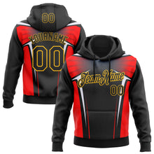 Загрузить изображение в средство просмотра галереи, Custom Stitched Black Red White-Gold 3D Pattern Design Sportswear Pullover Sweatshirt Hoodie