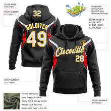 Load image into Gallery viewer, Custom Stitched Black White Red-Gold 3D Pattern Design Sportswear Pullover Sweatshirt Hoodie