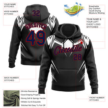Load image into Gallery viewer, Custom Stitched Black Navy White-Red 3D Pattern Design Sportswear Pullover Sweatshirt Hoodie