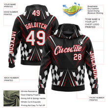 Загрузить изображение в средство просмотра галереи, Custom Black White-Fire Red 3D Pattern Design Formula Auto Car Racing Motorsport Sports Pullover Sweatshirt Hoodie