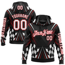 Загрузить изображение в средство просмотра галереи, Custom Black White-Fire Red 3D Pattern Design Formula Auto Car Racing Motorsport Sports Pullover Sweatshirt Hoodie