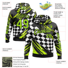 Загрузить изображение в средство просмотра галереи, Custom Black Neon Green-White 3D Pattern Design Formula Auto Car Racing Motorsport Sports Pullover Sweatshirt Hoodie