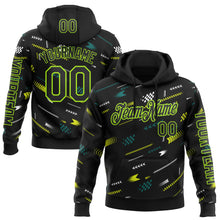 Загрузить изображение в средство просмотра галереи, Custom Black Neon Green-White 3D Pattern Design Formula Auto Car Racing Motorsport Sports Pullover Sweatshirt Hoodie