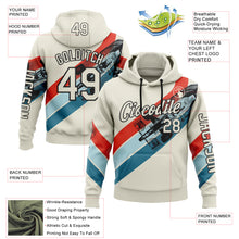 Загрузить изображение в средство просмотра галереи, Custom Cream Red Blue-Black 3D Pattern Design Formula Auto Car Racing Motorsport Sports Pullover Sweatshirt Hoodie