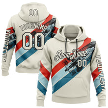 Загрузить изображение в средство просмотра галереи, Custom Cream Red Blue-Black 3D Pattern Design Formula Auto Car Racing Motorsport Sports Pullover Sweatshirt Hoodie