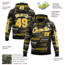 Загрузить изображение в средство просмотра галереи, Custom Black Yellow-White 3D Pattern Design Formula Auto Car Racing Motorsport Sports Pullover Sweatshirt Hoodie