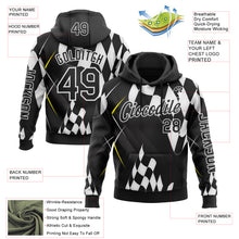 Загрузить изображение в средство просмотра галереи, Custom Black White 3D Pattern Design Formula Auto Car Racing Motorsport Sports Pullover Sweatshirt Hoodie