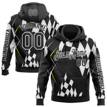 Загрузить изображение в средство просмотра галереи, Custom Black White 3D Pattern Design Formula Auto Car Racing Motorsport Sports Pullover Sweatshirt Hoodie