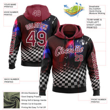 Загрузить изображение в средство просмотра галереи, Custom Black Crimson-White 3D Pattern Design Formula Auto Car Racing Motorsport Sports Pullover Sweatshirt Hoodie