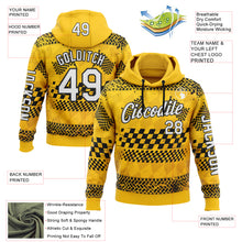 Load image into Gallery viewer, Custom Yellow White-Black 3D Pattern Design Formula Auto Car Racing Motorsport Sports Pullover Sweatshirt Hoodie