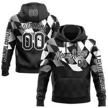 Загрузить изображение в средство просмотра галереи, Custom Black White 3D Pattern Design Formula Auto Car Racing Motorsport Sports Pullover Sweatshirt Hoodie