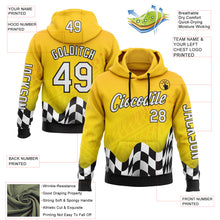 Load image into Gallery viewer, Custom Yellow White-Black 3D Pattern Design Formula Auto Car Racing Motorsport Sports Pullover Sweatshirt Hoodie