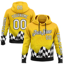 Load image into Gallery viewer, Custom Yellow White-Black 3D Pattern Design Formula Auto Car Racing Motorsport Sports Pullover Sweatshirt Hoodie
