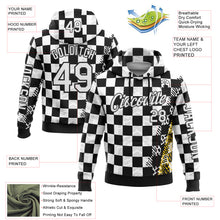 Загрузить изображение в средство просмотра галереи, Custom Black White 3D Pattern Design Formula Auto Car Racing Motorsport Sports Pullover Sweatshirt Hoodie