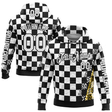 Загрузить изображение в средство просмотра галереи, Custom Black White 3D Pattern Design Formula Auto Car Racing Motorsport Sports Pullover Sweatshirt Hoodie