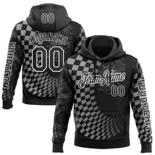 Загрузить изображение в средство просмотра галереи, Custom Black White 3D Pattern Design Formula Auto Car Racing Motorsport Sports Pullover Sweatshirt Hoodie