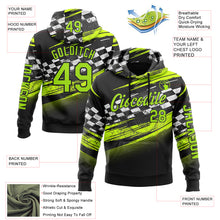 Загрузить изображение в средство просмотра галереи, Custom Black Neon Green-White 3D Pattern Design Formula Auto Car Racing Motorsport Sports Pullover Sweatshirt Hoodie