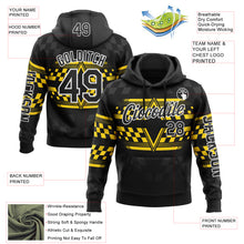 Загрузить изображение в средство просмотра галереи, Custom Black Yellow-White 3D Pattern Design Formula Auto Car Racing Motorsport Sports Pullover Sweatshirt Hoodie