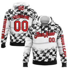 Laden Sie das Bild in den Galerie-Viewer, Custom White Fire Red-Black 3D Pattern Design Formula Auto Car Racing Motorsport Sports Pullover Sweatshirt Hoodie