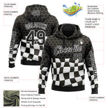 Загрузить изображение в средство просмотра галереи, Custom Black White 3D Pattern Design Formula Auto Car Racing Motorsport Sports Pullover Sweatshirt Hoodie