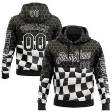 Загрузить изображение в средство просмотра галереи, Custom Black White 3D Pattern Design Formula Auto Car Racing Motorsport Sports Pullover Sweatshirt Hoodie