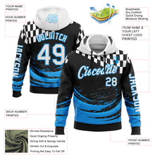 Загрузить изображение в средство просмотра галереи, Custom Black White-Blue 3D Pattern Design Formula Auto Car Racing Motorsport Sports Pullover Sweatshirt Hoodie