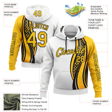 Загрузить изображение в средство просмотра галереи, Custom White Yellow-Black 3D Pattern Design Formula Auto Car Racing Motorsport Sports Pullover Sweatshirt Hoodie