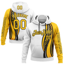 Загрузить изображение в средство просмотра галереи, Custom White Yellow-Black 3D Pattern Design Formula Auto Car Racing Motorsport Sports Pullover Sweatshirt Hoodie