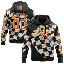 Загрузить изображение в средство просмотра галереи, Custom Black Texas Orange Yellow-White 3D Pattern Design Formula Auto Car Racing Motorsport Sports Pullover Sweatshirt Hoodie
