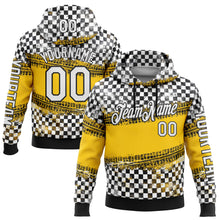 Laden Sie das Bild in den Galerie-Viewer, Custom Black White-Yellow 3D Pattern Design Formula Auto Car Racing Motorsport Sports Pullover Sweatshirt Hoodie
