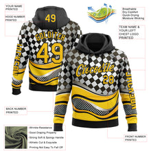 Загрузить изображение в средство просмотра галереи, Custom Black Yellow-White 3D Pattern Design Formula Auto Car Racing Motorsport Sports Pullover Sweatshirt Hoodie