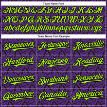 Load image into Gallery viewer, Custom Purple Neon Green-Black 3D Halloween Bat Party Costume Ideas Authentic Baseball Jersey