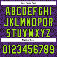 Load image into Gallery viewer, Custom Purple Neon Green-Black 3D Halloween Bat Party Costume Ideas Authentic Baseball Jersey