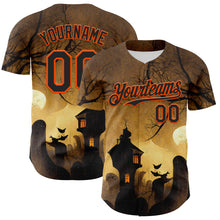Загрузить изображение в средство просмотра галереи, Custom Yellow Black-Orange 3D Halloween Horror Night Trick Treat Party Costume Ideas Authentic Baseball Jersey
